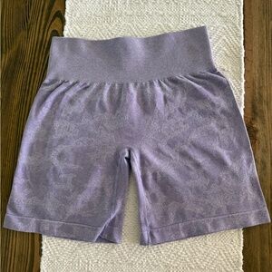 NVGTN Camo Purple Bike Shorts Soft Elastic Waist